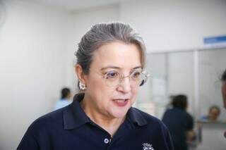 Secretária municipal de saúde Rosana Leite durante entrevista (Foto: Henrique Kawaminami)
