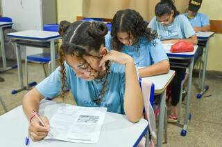 Alunos fazem simulado em escola da rede municipal de Campo Grande (Foto: Divulgação/PMCG)