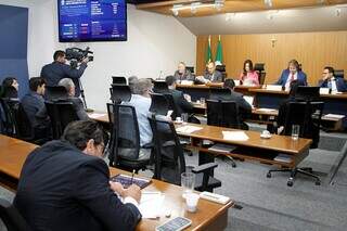 Comissão reunida nesta manhã, na Assembleia Legislativa (Foto: Wagner Guimarães/Alems)