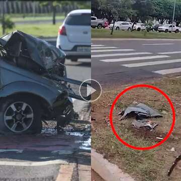Ciclista sofre para atravessar via onde carro destruiu semáforo há 10 dias