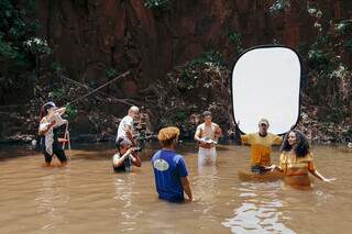 Produção de um curta-metragem regional, de Mato Grosso do Sul. (Foto: Divulgação)