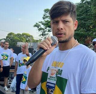Vereador Tiago Vargas (PP) durante participação em ato da &#34;Marcha da Família&#34; (Foto: Divulgação)