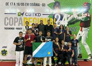 Atletas sul-mato-grossensenses medalhistas na Copa Regional da modalidade (Foto: Divulgação)