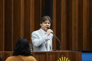 Deputado estadual Paulo Duarte usou a tribuna da Assembleia Legislativa para discutir a reforma tributária na sessão desta quarta-feira (22) (Foto: Henrique Kawaminami)
