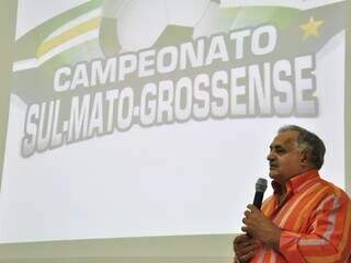 O presidente durante o lançamento do Campeonato Estadual de Futebol em 2011 (Foto: Campo Grande News/Arquivo)