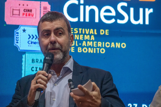 Marcelo Freixo durante o lançamento do CineSur. (Foto: Eduardo Medeiros)