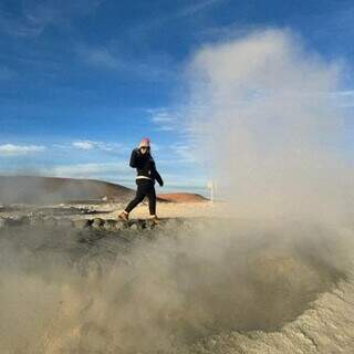 Gabi foi do maior deserto de sal ao mais árido do mundo (Foto: Woolley Ribeiro)