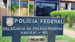 Fachada da Delegacia de Polícia Federal, em Naviraí. (Foto: Reprodução/Folha de Naviraí)