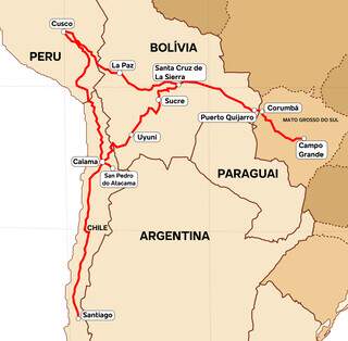 Mapa do Percurso percorrido pela jornalista Gabriela Couto (Foto: Reprodução)