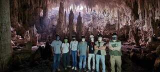 Visita técnica do Iphan na gruta Nossa Senhora Aparecida, em Bonito, em 2021 (Foto/Divulgação)