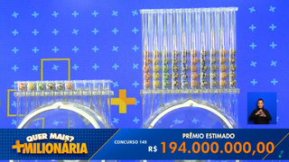 A loteria +Milionária sorteou as dezenas para o prêmio de R$ 194 milhões (Foto: Reprodução) 