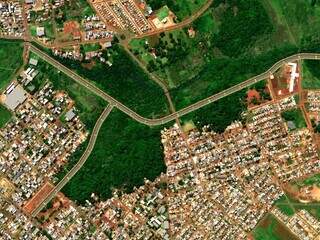 Imagem da marginal oeste da Via Parque Água Boa, que será construída em Dourados (Foto: Reprodução)