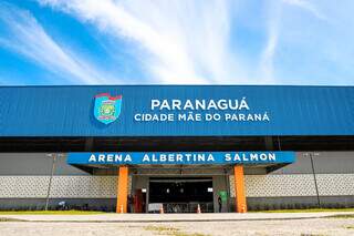 Entrada da Arena Albertina Salmon, em Paranaguá, sede do torneio (Foto: Divulgação/Prefeitura de Paranaguá) 