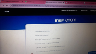 Página falsa simula portal de inscrições do Enem 2024. (Foto: Reprodução/X, antigo Twitter)