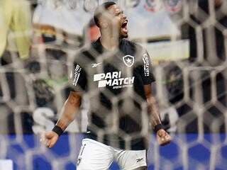 O atacante Júnior Santos comemora gol na Neo Química Arena. (Foto: Vítor Silva/Botafogo)