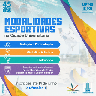 UFMS oferece 330 vagas para aulas gratuitas em diversos esportes 