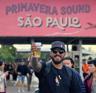 Bruno durante o Festival Primavera Sound, na cidade de São Paulo (Foto: Arquivo Pessoal)