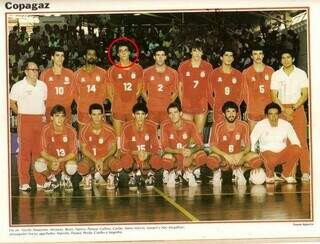 Time da Copagáz que marcou época. No detalhe, circulado de vermelho, Pampa (Foto: Arquivo/Arthur Mário)