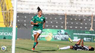 A atacante Amanda Gutierres durante partida em Jundiaí (SP). (Foto: Fábio Menotti/Palmeiras)