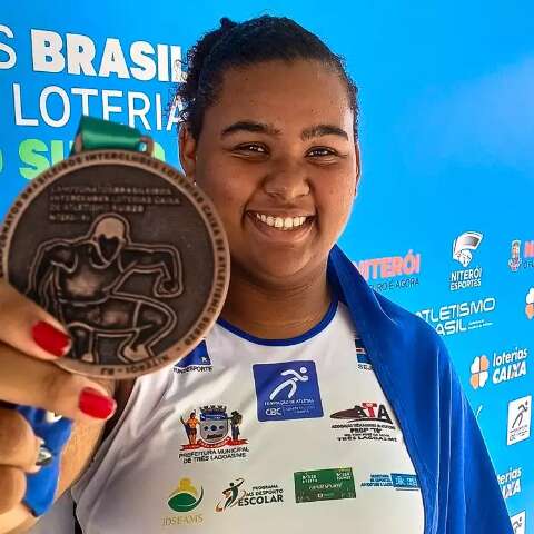 Jovem de MS conquista medalha de bronze no Brasileir&atilde;o de Atletismo