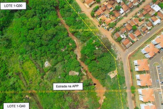 Imagens de drone feitas pelos fiscais mostram a abertura da estrada dentro da Apa Lajeado (Fotos: Reprodução inquérito civil)