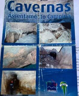 Folheto com registro das cavernas do assentamento Campina