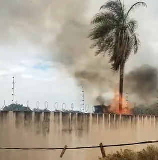 Fumaça e fogo era visto da casa da moradora, no Nova Campo Grande (Foto/Reprodução)
