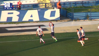 Dioran comemora gol que abriu o placar no último lance do confronto. (Foto: Reprodução/Santo André FC TV)