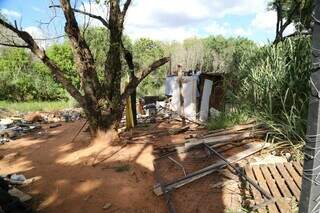 Barraco onde crime aconteceu no Bairro Taquaral Bosque (Foto: Arquivo | Campo Grande News)