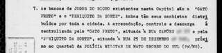 Documento do SNI cita dois grupos atuantes no jogo do bicho em Campo Grande. (Foto: Reprodução)