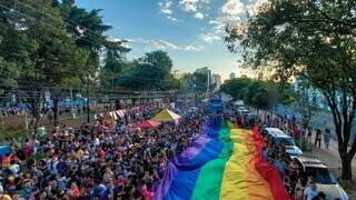 Evento da Parada da Diversidade em Campo Grande, realizada em julho de 2023. (Foto: Juliano Almeida)