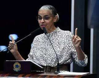 Ministra do Meio Ambiente, Marina Silva, durante discurso no Senado Federal (Foto: Edilson Rodrigues/Agência Senado)