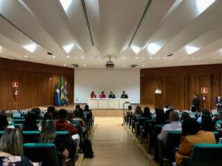 Encontro &#39;MS Contra o Trabalho Escravo’ realizado nesta terça-feira. (Foto: Jéssica Fernandes)