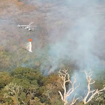 Helicóptero com 820 litros d'água é só o começo do combate ao fogo no Pantanal