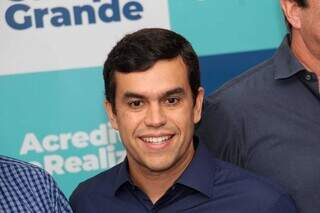 Beto Pereira durante lançamento da pré-candidatura à prefeitura de Campo Grande (Foto: Juliano Almeida)