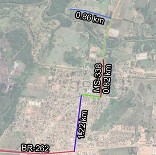 Mapa mostra localizaçao da usina em relação a área urbana de Ribas. (Foto: Reprodução)