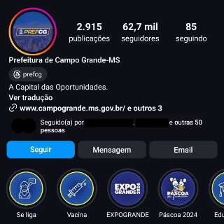 Redes sociais da Prefeitura de Campo Grande serão desativadas no sábado 