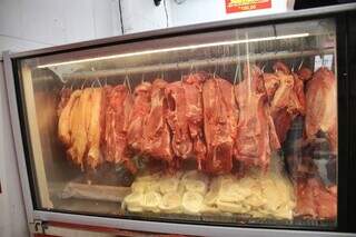 Carne em vitrine de açougue de Campo Grande. (Foto: Arquivo)
