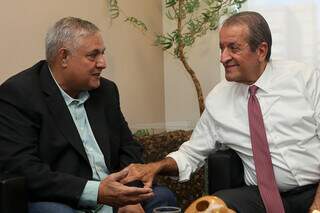 Presidente Nacional do PLl, Valdemar Costa Neto em seu gabinete com o novo presidente do PL em MS, Tenente Portela (Foto.: Beto Barata/ PL)