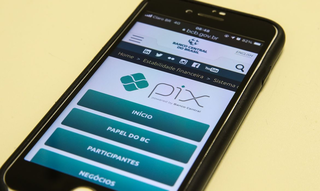 Usuário acessa o portal do Pix em seu aparelho celular. (Foto: Marcello Casal Jr./Agência Brasil)