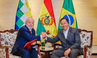 Lula fez declaração conjunta com presidente boliviano Luís Arce nesta terça (9) (Foto: Ricardo Stuckert/PR)