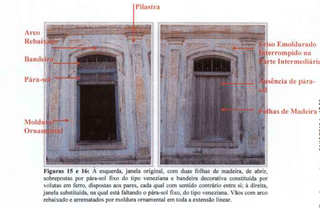 Fotos com partes dos danos no prédio histórico na rua General Câmara, em Miranda, tirada do processo (Foto: Reprodução)