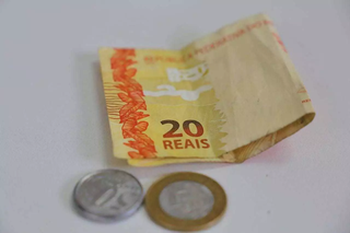 Nota de R$ 20 e moedas de R$ 1 e R$ 0,50 (Foto: Paulo Francis)