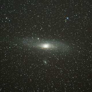 Galáxia de Andrômeda, capturada na zona rural de Campo Grande (Foto: Antonio Arguello)