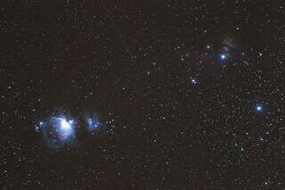 Nebulosa de Orion, Chama e Cabeça de Cavalo, registrada no sítio Recanto da Elô, em Jaraguari (Foto: Antonio Arguello)