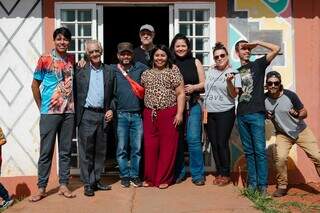 Equipe durante as gravações 