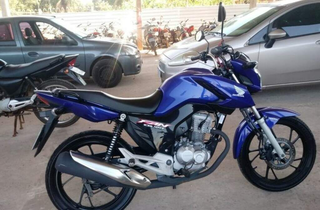 Motocicleta Honda apreendida pelo Detran é ofertada em leilão de esvaziamento de pátios. (Foto: Reprodução/Detran)