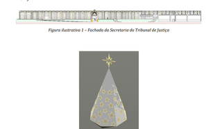 Imagem ilustrativa para decoração no TJ, com árvore de Natal de 7,5 metros de altura. (Foto: Reprodução)