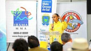Ministras do Meio Ambiente e Mudança Climática, Marina Silva, durante a segunda visita ao Pantanal (Foto: Reprodução)
