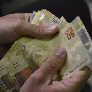 Pessoa contando notas de dinheiro (foto: Agência Brasil)